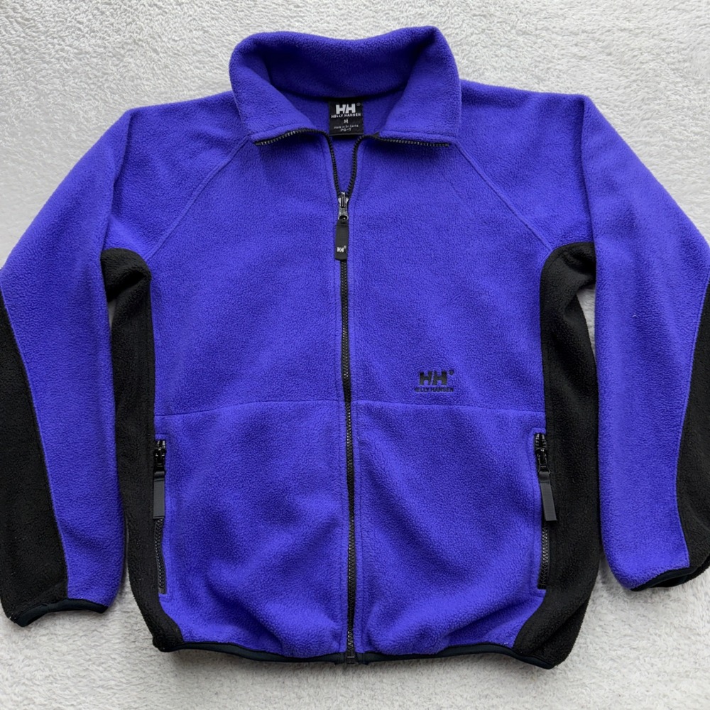 Helly Hansen Mens Full Zip Fleece Jacket Purple‎ Black Colorblock Size M PG-T